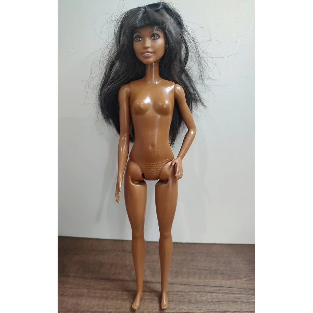 Barbie Careers Teacher Doll Black Hair Straight Bangs Flat Feet AA Nude D45